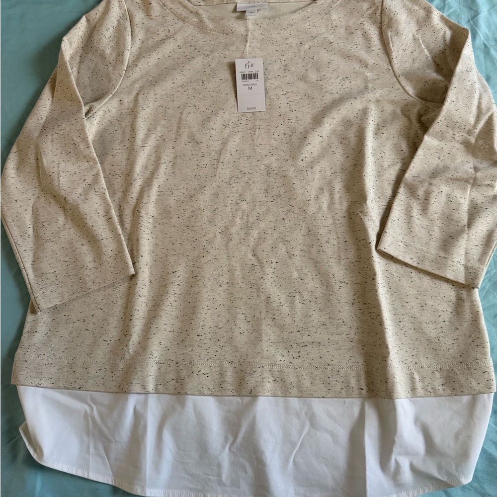 J. Jill Cream and White Sweater